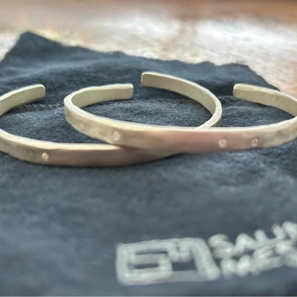 Saundra Messinger Sterling Silver w/Diamond Cuffs - Picture 7 of 7